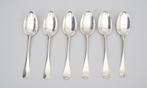 Zes 18e-eeuwse zilveren dinerlepels. Holland 1792-1793.