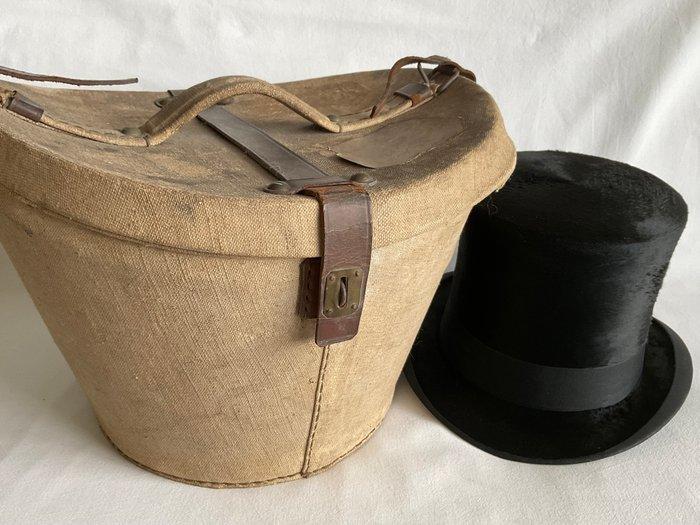 Antieke Hoedentas met zwarte Buishoed - Hoedenstandaard - ca, Antiek en Kunst, Curiosa en Brocante