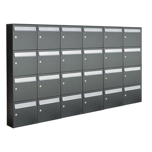 Brievenbusunit Flow set wand 6-breed, 4-hoog - antraciet, Tuin en Terras, Brievenbussen, Nieuw, Verzenden