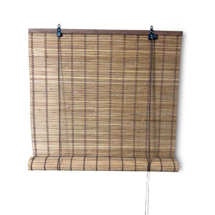 Bamboe rolgordijn Freddy - Bruin - 150 x 160 cm - Bamelle, Huis en Inrichting, Stoffering | Gordijnen en Lamellen, Bruin, Nieuw
