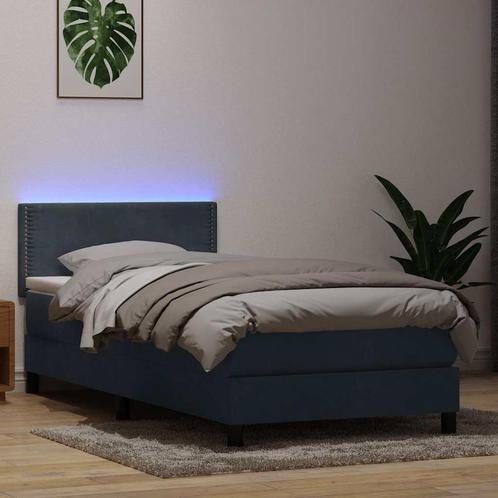 vidaXL Boxspring met matras fluweel donkergrijs 80x220 cm, Huis en Inrichting, Slaapkamer | Bedden, Grijs, Nieuw, Stof, Verzenden
