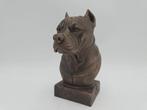 Bust of a amstaff dog statue - home decor dog lover handpain, Verzenden, Nieuw