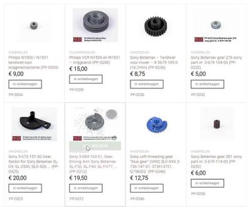Reserveonderdelen voor video apparatuur beschikbaar voor biedingen