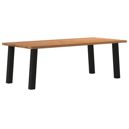 vidaXL Eettafel met natuurlijke rand 220x100x74 cm massief, Huis en Inrichting, Tafels | Eettafels, Nieuw, Verzenden
