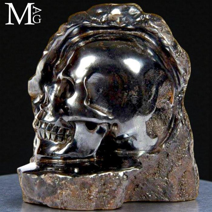 Hematiet schedel – met de hand uitgehouwen beeldhouwwerk -, Antiek en Kunst, Curiosa en Brocante