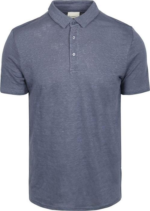 Knowledge Polo Regular Linnen Indigo maat M Heren, Kleding | Heren, Polo's, Blauw, Nieuw, Maat 48/50 (M), Verzenden