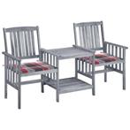 vidaXL Tuinstoelen met tafeltje en kussens massief, Tuin en Terras, Verzenden, Nieuw, Hardhout, Tuinset