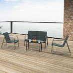 Tuinset 4-delig Anzi loungeset zwart casa.pro, Tuin en Terras, Tuinsets en Loungesets, Verzenden, Nieuw