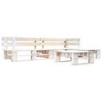 vidaXL 4-delige Loungeset pallet hout wit, Tuin en Terras, Tuinsets en Loungesets, Verzenden, Nieuw, 4 zitplaatsen, Loungeset