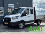 Ford Transit 350 2.0 TDCI L2H1 DC 4WD | Open laadbak | Bluet, Auto's, Gebruikt, Wit, Dealer onderhouden, Ford