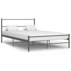 vidaXL Bedframe metaal grijs 160x200 cm, Verzenden, 200 cm, Metaal, Grijs