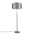 Vloerlamp goud/messing met zwart/witte kap 47 cm - Parte, Nieuw, Overige materialen, Modern, 150 tot 200 cm