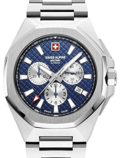 Swiss Alpine Military 7005.9135 Typhoon horloge 42 mm, Sieraden, Tassen en Uiterlijk, Horloges | Heren, Staal, Nieuw, Staal, Overige merken