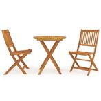 vidaXL 3-delige Tuinset inklapbaar massief acaciahout, Tuin en Terras, Verzenden, Nieuw, Hardhout, Tuinset