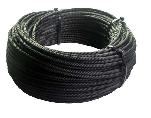 Roestvrijstalen staalkabel 3mm 50 meter 7x19 zwart gecoat., Doe-het-zelf en Verbouw, IJzerwaren en Bevestigingsmiddelen, Verzenden