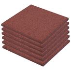 TM Valtegel 6 st 50x50x3 cm rubber rood, Verzenden, Nieuw