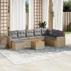 vidaXL 9-delige Loungeset met kussens poly rattan gemengd, Tuin en Terras, Tuinsets en Loungesets, Verzenden, Nieuw, Rotan, Loungeset