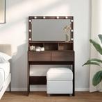 vidaXL Kaptafel met LED 80x41x134,5 cm bruin eikenkleurig, Verzenden, Nieuw
