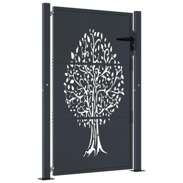 Stalen Tuinpoort met Boomdesign - Tweedekansje! - OP = OP beschikbaar voor biedingen