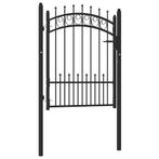 vidaXL Poort met speerpunten 100x125 cm staal zwart, Tuin en Terras, Tuinpoorten, Verzenden, Nieuw