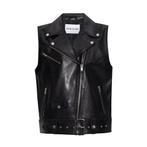 Stand Studio • zwart leren bikers vest • 40, Stand Studio, Nieuw, Maat 38/40 (M), Zwart