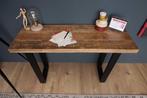 Design consoletafel IRON CRAFT 115cm mangohout ijzeren, Huis en Inrichting, Tafels | Sidetables, Ophalen of Verzenden, Nieuw