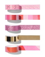 HEMA Washitapes 5m x1,5 cm roze - 5 stuks, Hobby en Vrije tijd, Knutselen, Verzenden, Nieuw