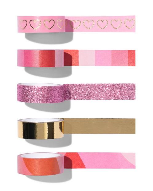 HEMA Washitapes 5m x1,5 cm roze - 5 stuks, Hobby en Vrije tijd, Knutselen, Nieuw, Verzenden