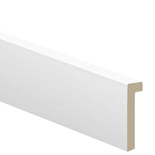 MDF overzetplint folie wit 8cm x 244cm Blok, Doe-het-zelf en Verbouw, Plinten en Afwerking, 200 tot 250 cm, Plinten, Nieuw, Overige materialen