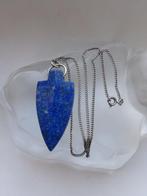 Zilver, Lapis Lazuli - Ketting met hanger - Art Deco