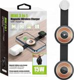 3 in 1 Draadloze Oplader (wit) Wireless Charger Draadoos, Telecommunicatie, Mobiele telefoons | Telefoon-opladers, Verzenden, Nieuw