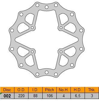 Delta Braking voor remschijf ( 220mm ) Type D Honda CR 80R 9, Motoren, Onderdelen | Merk-onafhankelijk, Ophalen of Verzenden