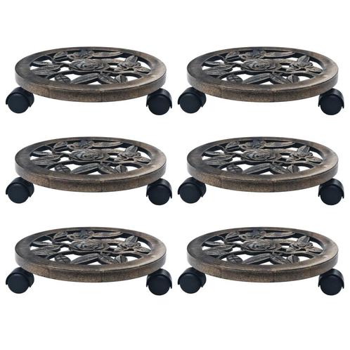vidaXL Plantentrolleys 6 st 30 cm kunststof bronskleurig, Tuin en Terras, Overige Tuin en Terras, Nieuw, Verzenden