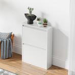Schoenenkast Sokndal 2 kleppen wit 71x50x15 cm [en.casa], Verzenden, Nieuw