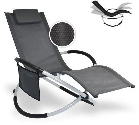 2dekans | FlinQ Opvouwbare Ligstoel XXL Aura - Relaxstoel, Tuin en Terras, Tuinsets en Loungesets, Zo goed als nieuw, Ophalen of Verzenden