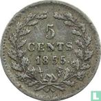 Nederland 5 cents 1855, Postzegels en Munten, Munten | Nederland, Verzenden, 5 cent, Losse munt, Goud