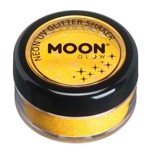 Moon Glow Neon UV Glitter Shakers Golden Yellow 5g, Hobby en Vrije tijd, Feestartikelen, Nieuw, Verzenden