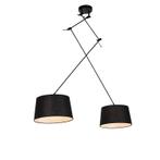 Hanglamp zwart met linnen kappen zwart 35 cm 2-lichts -, Huis en Inrichting, Lampen | Hanglampen, Nieuw, Overige materialen, Modern