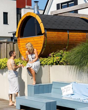 Actie 10% korting Finse saunas - buitensauna - barrel sauna