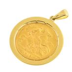 Munthanger - 22 karaat Geel goud Diamant (Natuurlijk)