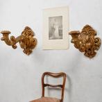 wand-appliques ca 1860 in verguld hout No249982, Antiek en Kunst, Antiek | Kandelaars, Ophalen of Verzenden