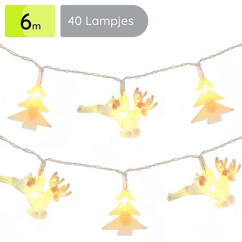 Kerstverlichting Rendier en Denneboom - 6m - 40 Lichtjes -, Diversen, Kerst, Nieuw, Verzenden