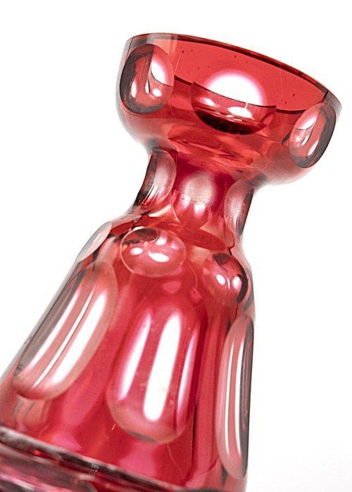 Meyrs Neffe Art Deco Ruby Red Faceted Glass Vase 1910 -, Antiek en Kunst, Antiek | Glas en Kristal