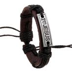 Fako Bijoux® - Armband - Leder - I Love Jesus Smal -, Verzenden, Nieuw