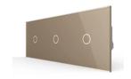 Livolo Touch Dimmer Wisselschakelaar | Goud | 1+1+1 | Glas, Doe-het-zelf en Verbouw, Elektra en Kabels, Ophalen of Verzenden, Nieuw
