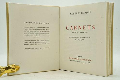 Albert Camus / Carzou - Carnets [Mai 1935-Mars 1951] - 1965, Antiek en Kunst, Antiek | Boeken en Bijbels