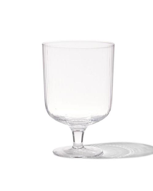 HEMA Wijnglas Bergen streep reliëf 250ml, Verzamelen, Glas en Borrelglaasjes, Nieuw, Verzenden