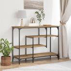 vidaXL Wandtafel 100x35x75 cm bewerkt hout en staal, Verzenden, Nieuw