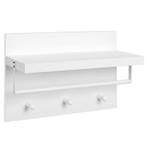 Kapstok met Hoedenplank – Wandkapstok Hout/Metaal – Wit, Huis en Inrichting, Woonaccessoires | Kapstokken, Ophalen of Verzenden