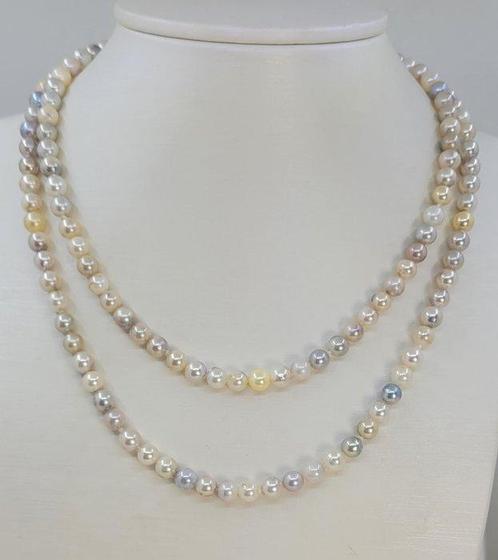 Halsketting Multi Akoya- en gouden parels van 5,5x6 mm, Sieraden, Tassen en Uiterlijk, Kettingen